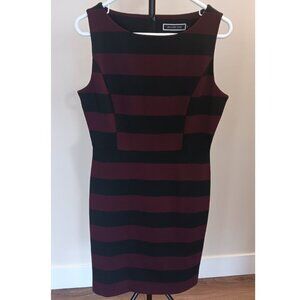 Size 8 Melanie Lyne Tank Dress Black And Maroon Stripes Soft And Thick Material
